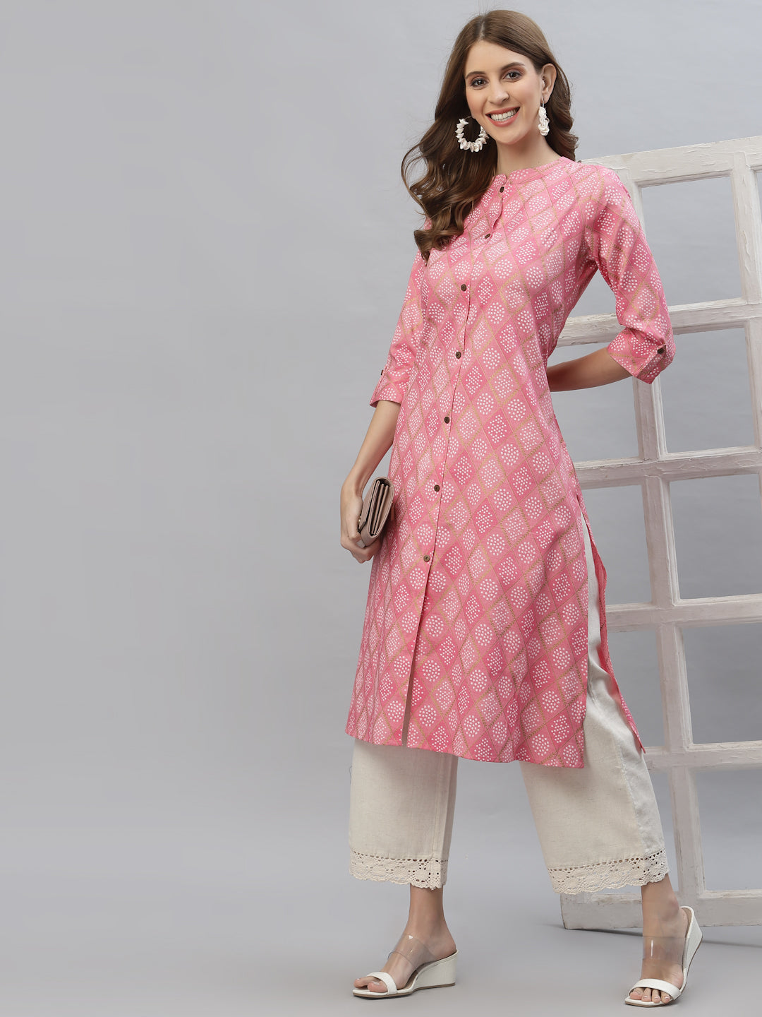 Beautiful Leheriya chiffon kurti with contras dupatta. | Indian fashion  dresses, Indian designer outfits, Kurta designs
